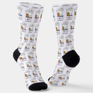 Chaussette I Love My Granddog Bichon Frise Dog - grand-parent