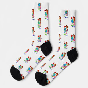 Chaussette I Love My Home Planet Save World Mother Jour des t
