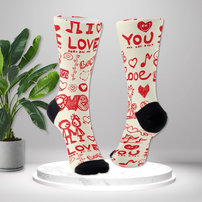 Chaussette I Love You Novelty  (Créateur téléchargé)