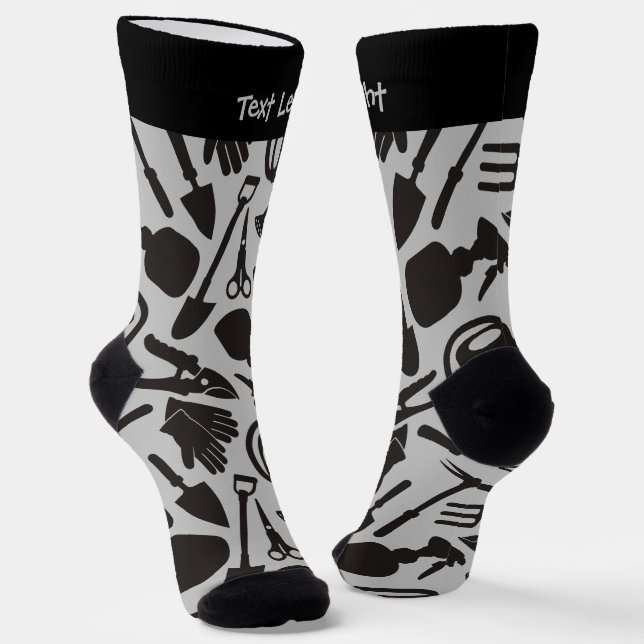Chaussette Icônes de jardinage Silhouettes Chaussettes Motifs (Angulaire)