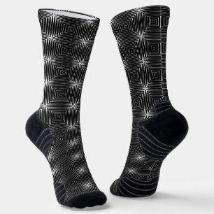 Chaussette Illusion géométrique noire