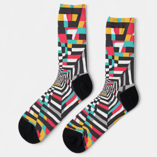 Chaussette Illusion Optique - Labyrinthe de néon : un éblouis