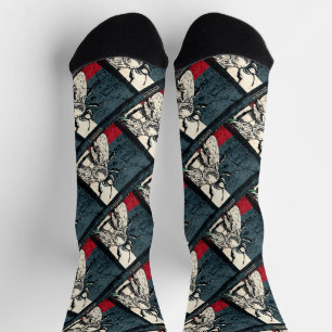 Chaussette Illustration colorée de l'insecte d'abeille vintag