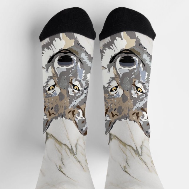 Chaussette Illustration Wolf (Haut)
