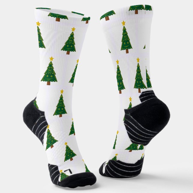 Chaussette Image de l'arbre de Noël Athlétisme haute performa (Angulaire)