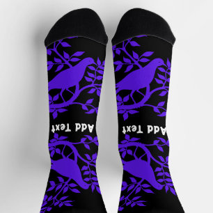 Chaussette Image de oiseau imprimée personnalisée Équipage du