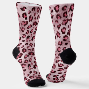 Chaussette Impression artistique léopard rose texture de four