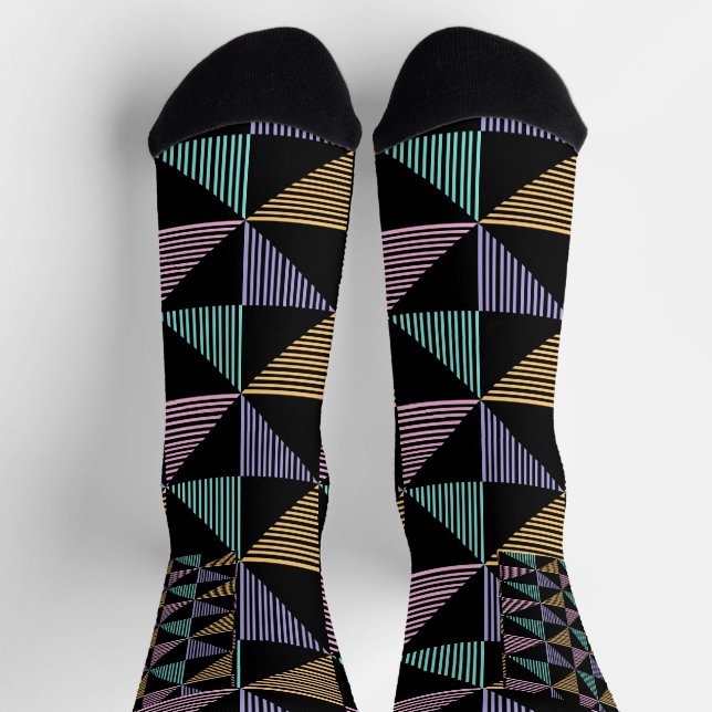 Chaussette Impression géométrique abstraite élégante – Modern (Haut)