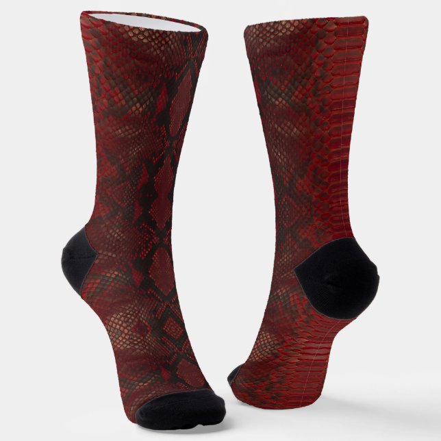 Chaussette Impression Python rouge et noir (Angulaire)