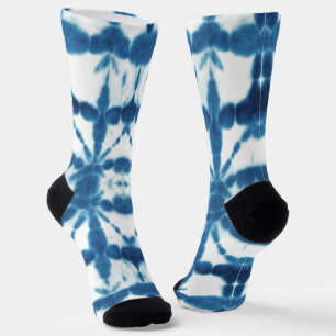 Chaussette Impression Shibori Bleu Indigo Tie Dye