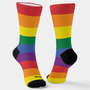 Chaussette Indicateur Rainbow du nom personnalisé