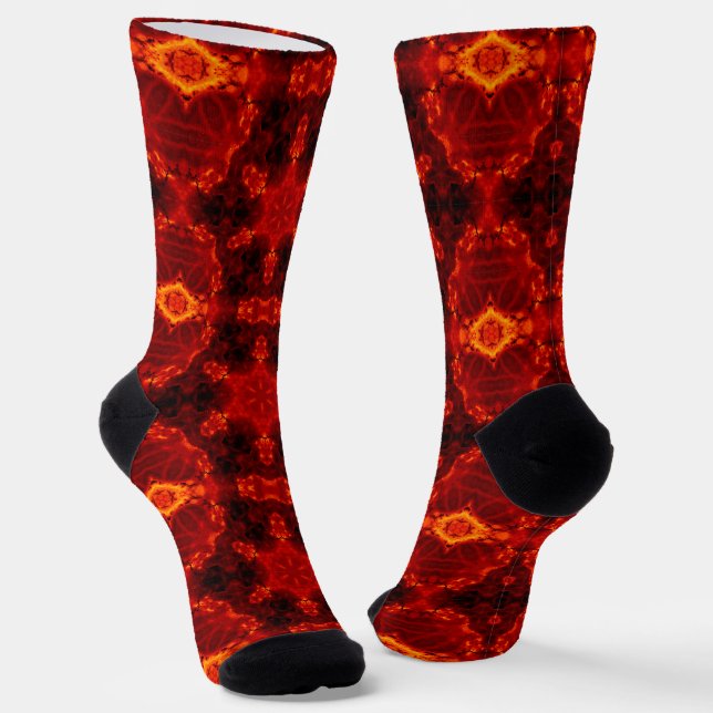 Chaussette Inferno Nexus - Fiery Kaleidoscope Art (Angulaire)