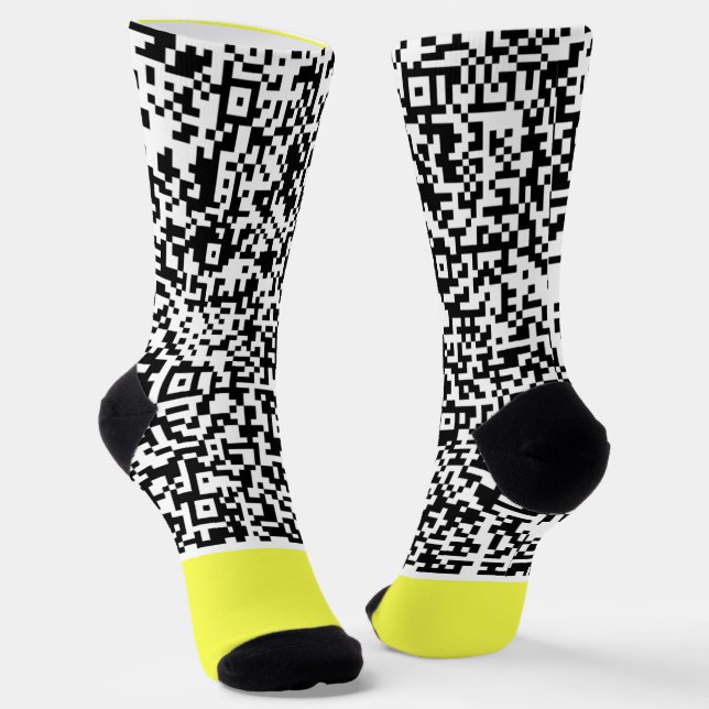 Chaussette Info d'analyse de code QR Chaussettes jaunes Coule (Angulaire)