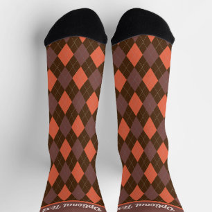 Chaussette Jacquard Brown et orange - teintes automnales - pe