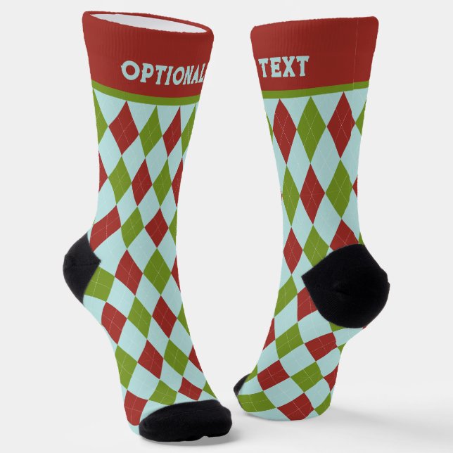 Chaussette Jacquard de Noël Stye en rouge et vert - votre tex (Angulaire)