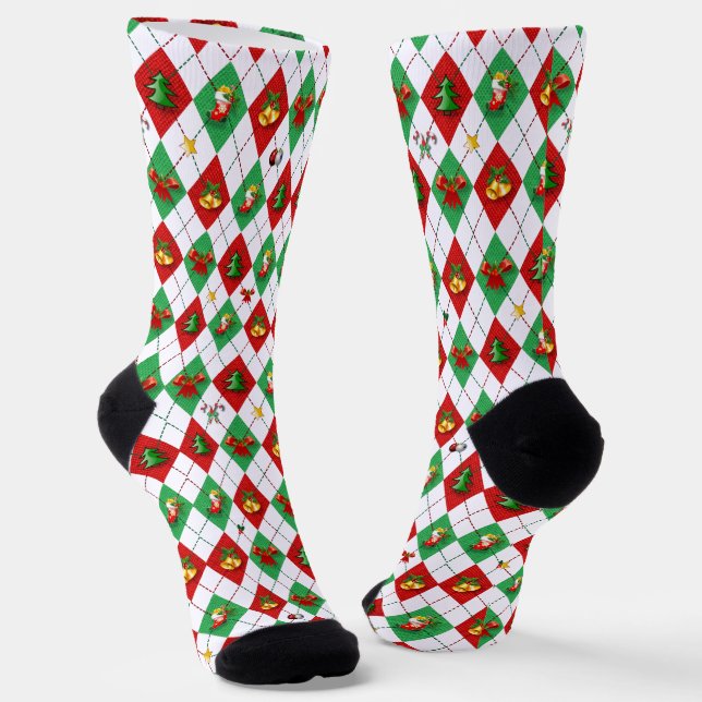 Chaussette Jacquard Diamond Motif Noël (Angulaire)
