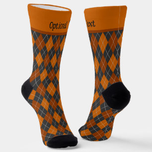 Chaussette Jacquard Halloween orange diamants noirs - ajouter
