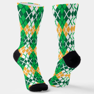 Chaussette Jacquard Vert Et Jaune