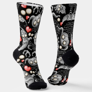 Chaussette J'aime les monstres parce que les gens aiment les 