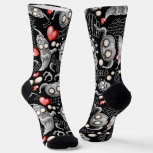 Chaussette J'aime les monstres parce que les gens aiment les 