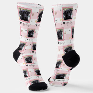 Chaussette J'aime mes chopes photo de chien