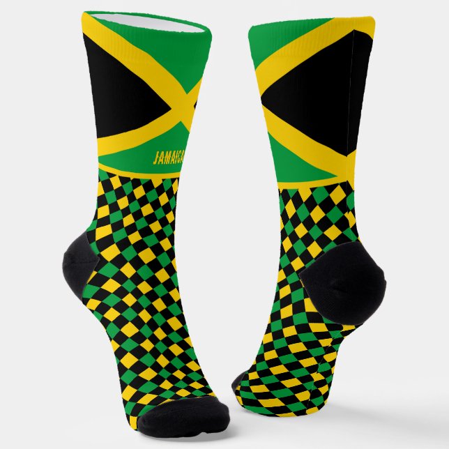 Chaussette Jamaïque Chaussettes, drapeau jamaïcain mode / spo (Angulaire)