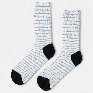 Chaussette Jane Austen Texte Chaussettes Bleues Blances