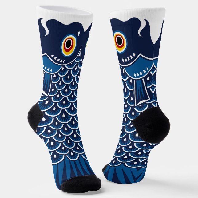Chaussette Japanese Blue Koinobori Carp Streamer (Angulaire)