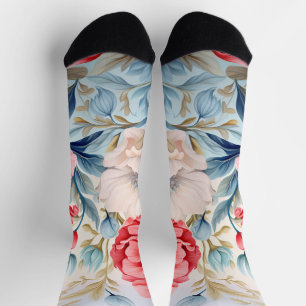 Chaussette Jardin botanique de fleurs romantiques élégantes