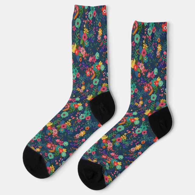 Chaussette Jardin en fleurs printanières (Gauche)