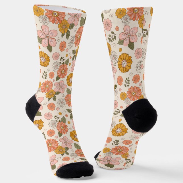 Chaussette Jardin rose et orange Motif (Angulaire)