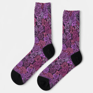 Chaussette Jardin succulent en chaussettes roses et violettes