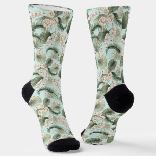 Chaussette Jardin tropical Motif orchidée et palmier