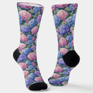 Chaussette Jardins de hortensias luxuriants en fleurs