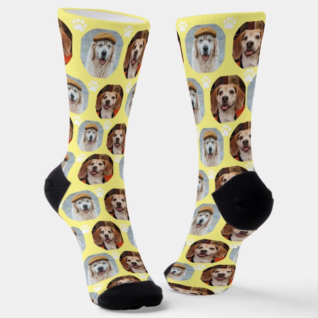 Chaussette Jaune 2 Animal 2 Photo Empreinte de patte mou (Angulaire)