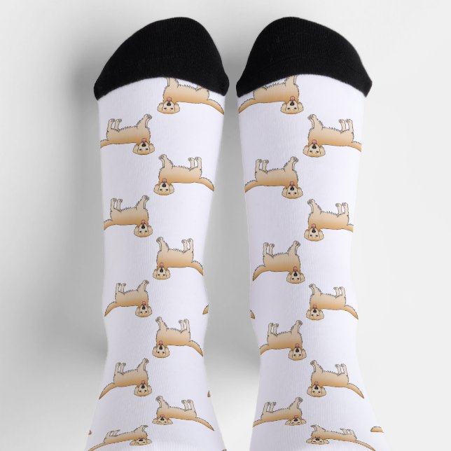Chaussette Jaune Golden Retriever mignon Motif de dessin anim (Haut)