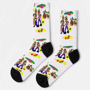 Chaussette Jazz automne Soyez joyeux dans l'espoir latte