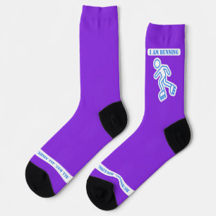 Chaussette Je cours, roulette violette