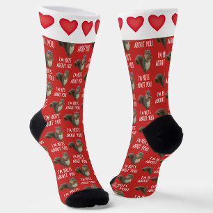 Chaussette Je suis Nuts à propos de toi Motif d'écureuil