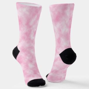 Chaussette Joli Abstrait Motif de nuages rose et blanc