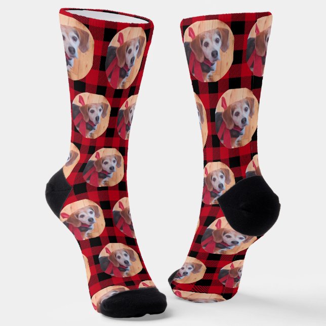 Chaussette Joli animal de compagnie photo Black Red Buffalo p (Angulaire)