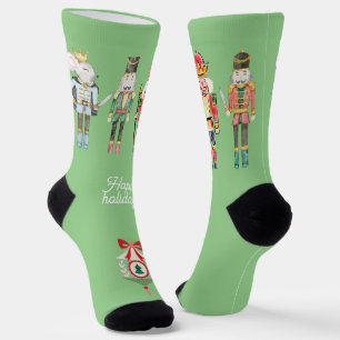 Chaussette Joli aquarelle art de Nutcracker Xmas vert