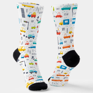 Chaussette Joli Motif coloré de la circulation automobile