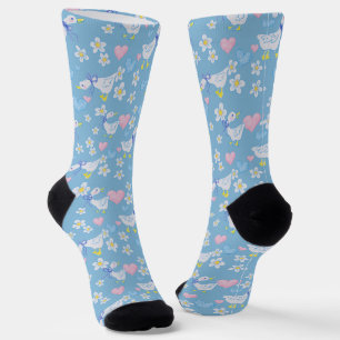 Chaussette Joli Motif d'oies de pays Vintage