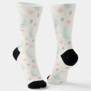 Chaussette Joli Motif Pastel Sky souriant