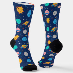 Chaussette Joli Motif Planète Souriante