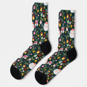 Chaussette Joli motif transparent de Noël avec le Père Noël