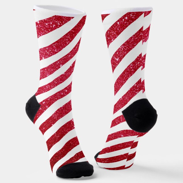 Chaussette Joli Sucre de canne de Noël Parties scintillant Mo (Angulaire)