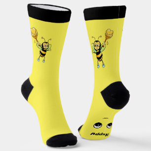 Chaussette Jolie abeille à miel sur chaussettes d'équipage no