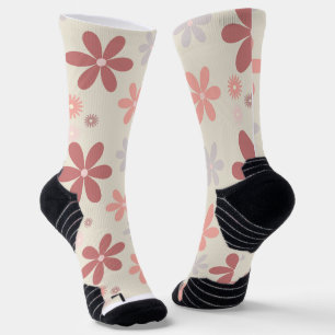 Chaussette jolie fleur de girly rose